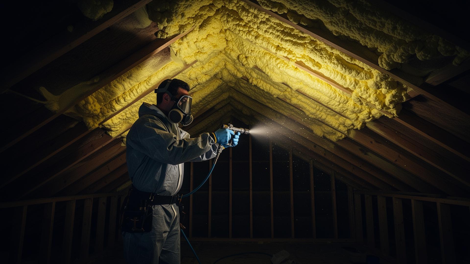 Foamspray isolatie aangebracht door specialist